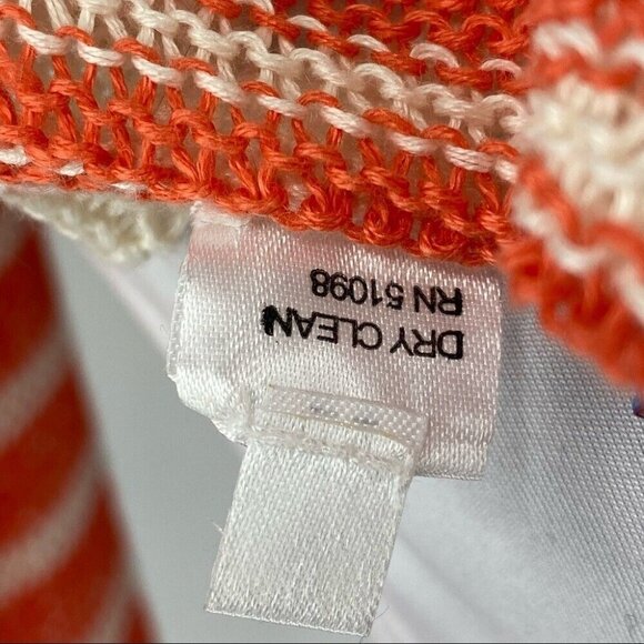 Acrobat‎ Women's Orange Striped Linen Crew Neck Long Sleeve Luxury Sweater S/C35 - Picture 9 of 9